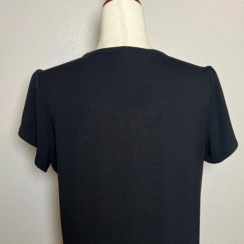•SWING CONTROL• Petal Sleeve Jersey Knit Top in Black Size‎ S Golf Athleisure - Picture 8 of 12